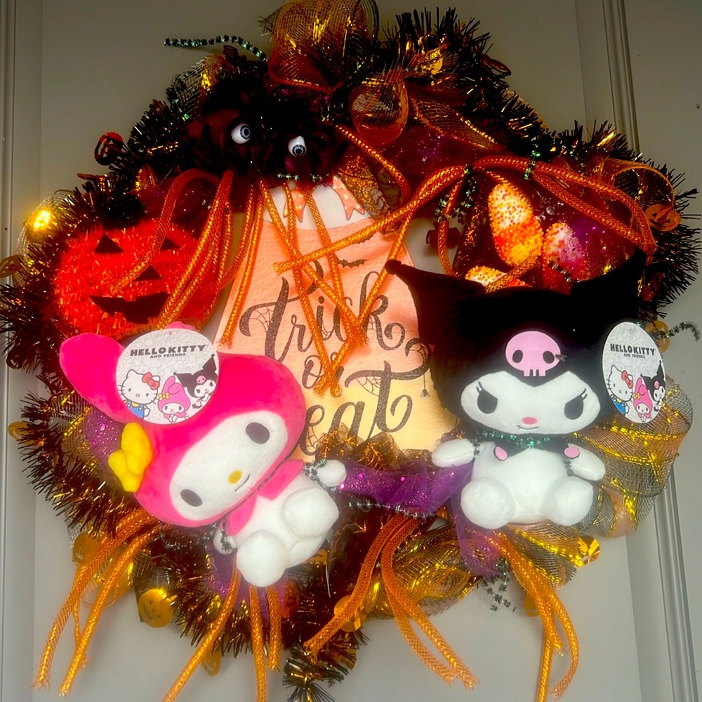 Sanrio Halloween wreath kurami my melody hello kitty